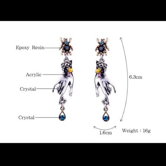 Itsy Bitsy Spider Silver & Gold Antique Earrings - Picture 7 of 7